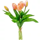 Tulipán köteg gumi 5v. narancs-pink M30cm 16db/#