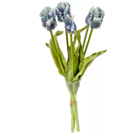 Papagáj tulipán köteg 5v. gumi kék M39cm 12db/#