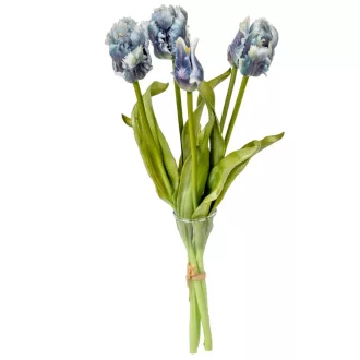 Papagáj tulipán köteg 5v. gumi kék M39cm 12db/#
