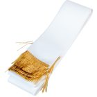 Koszorú szalag 7x200cm fehér-arany 10db/csom (db ár)