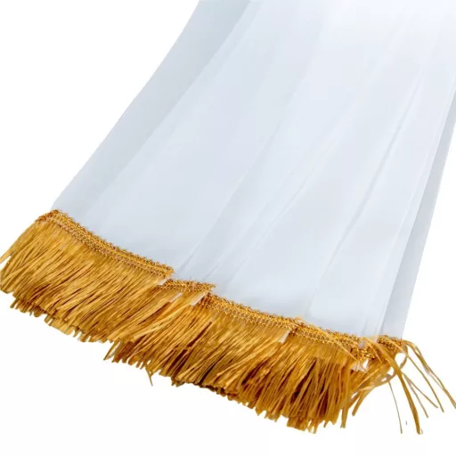 Koszorú szalag 7x200cm fehér-arany 10db/csom (db ár)