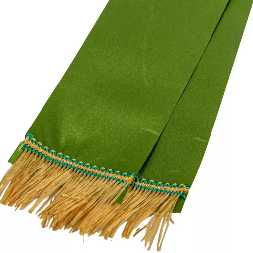 Koszorú szalag 7x200cm mohazöld-arany 2db/csom (db ár)