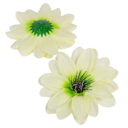 Dália virágfej D11cm S-102 fehér-zöld 12db/csom
