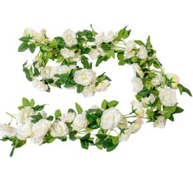 Rózsa girland fehér-rózsaszín 150cm