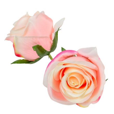 Rózsa virágfej rózsaszín D7cm 12db/csom