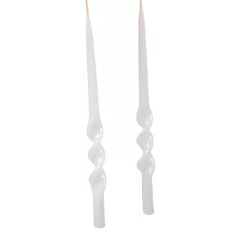   Lakkozott rövid alfa csavart gyertya fehér 235x12mm 8db/csom (db ár)
