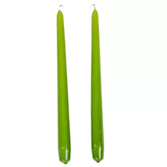   Lakkozott szálas gyertya 290x22mm oliva zöld 10db/csom (db ár)