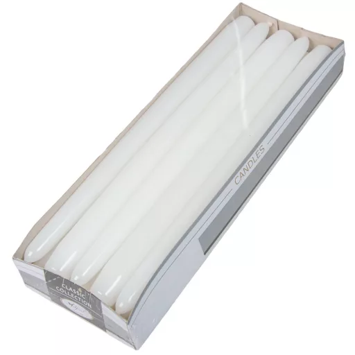 Lakkozott szálas gyertya 290x22mm fehér 10db/csom (db ár)