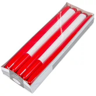 Lakkozott szálas gyertya 290x22mm piros 10db/csom (db ár)