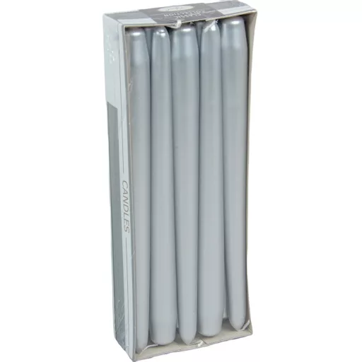 Metál  szálas gyertya 240x22mm ezüst 10db/csom (db ár)