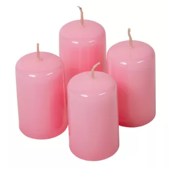   Lakkozott adventi gyertya 70x40mm rózsaszín 4db/csom (db ár)