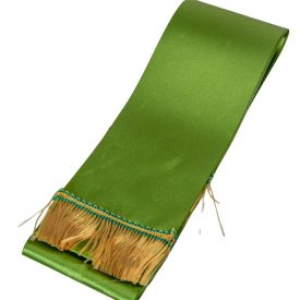 Koszorú szalag 9x200cm mohazöld-arany 2db/csom (db ár)