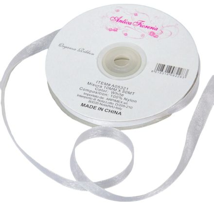 Organza szalag White 10mmx50m