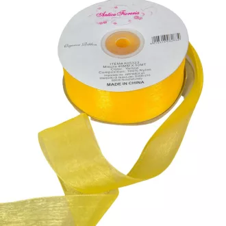 Organza szalag Yellow 40mmx50m