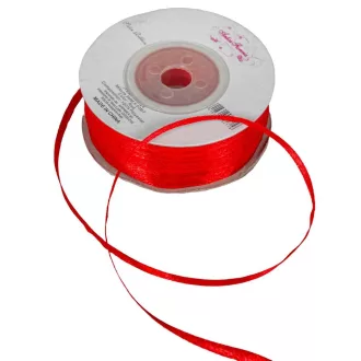 Szatén szalag két oldalas  Red 3mmx50m