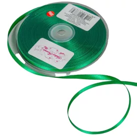 Szatén szalag két oldalas Dark Green 6mmx50m