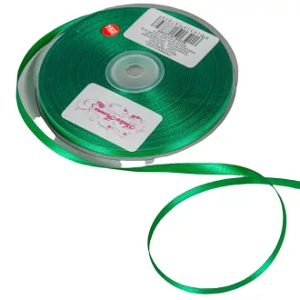 Szatén szalag két oldalas Dark Green 6mmx50m