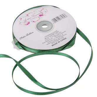 Szatén szalag két oldalas Forest Green 6mmx50m