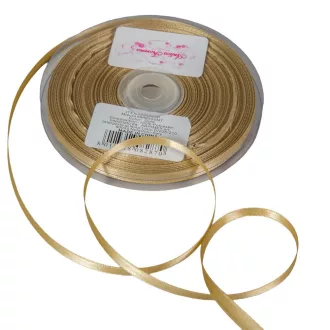 Szatén szalag két oldalas Gold 6mmx50m