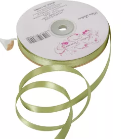 Szatén szalag két oldalas Sage green 10mmx50m