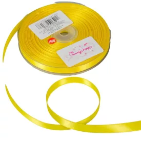 Szatén szalag két oldalas Yellow 10mmx50m
