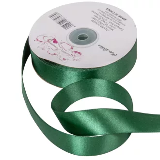Szatén szalag két oldalas Forest Green 25mmx50m