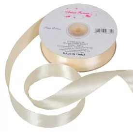 Szatén szalag két oldalas Ivory 25mmx50m