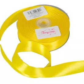 Szatén szalag két oldalas Yellow 25mmx50m