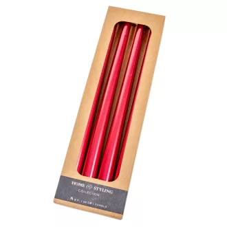 Metál szálas gyertya piros 30cm 4db/csom (db ár)
