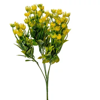 Mezei virág díszítő 5ágú sárga M35cm 72db/#