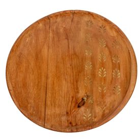 Fa tálca arany mintával mangó D30cm