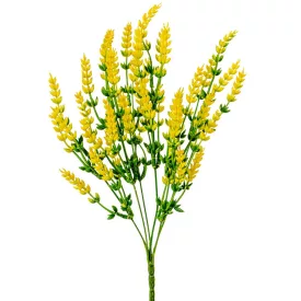 Hangafű díszítő 6ágú sárga M35cm 84db/#