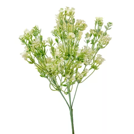 Műnövény apró virágokkal 6ágú fehér M35cm 72db/#
