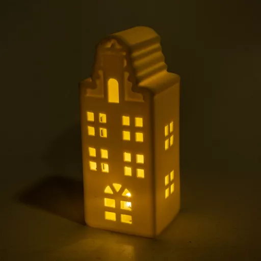 Ház porcelán LED-es M15,5cm