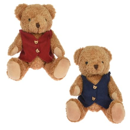 Maci karácsonyi mellénnyel M19cm