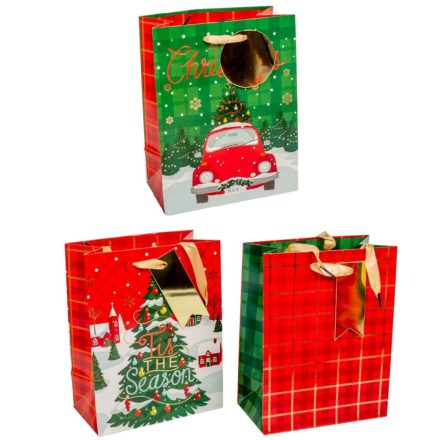 Ajándék tasak kari mintával 23x18cm