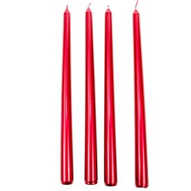 Metál szálas gyertya piros 30cm 4db/csom (db ár)