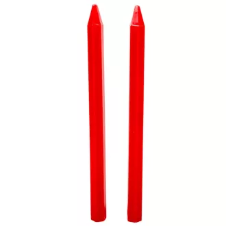Szálas gyertya hatszög piros  27cm 2db/csom (db ár)