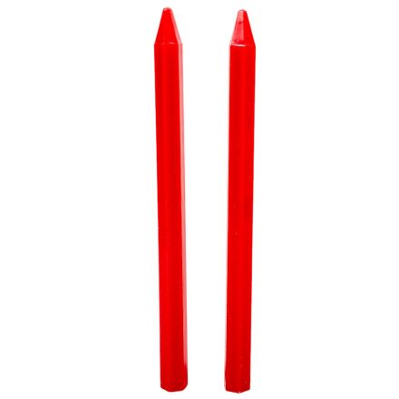 Szálas gyertya hatszög piros  27cm 2db/csom (db ár)