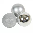 Műanyag gömb ezüst mix 7cm 6db-os
