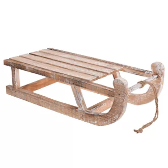 Szánkó fa mosott fehér 50cm 