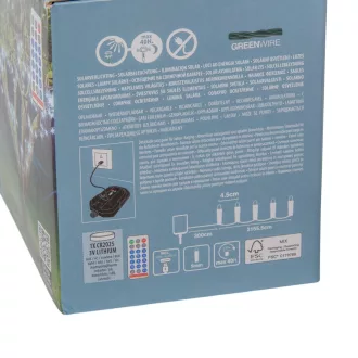   Napelemes  fényfüzér 480 LED-es időzítős tölthetős  távirányítós  hideg 21,55m