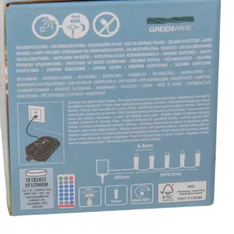   Napelemes  fényfüzér 240 LED-es időzítős tölthetős  távirányítós  meleg  10,75m