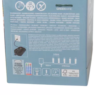   Napelemes  fényfüzér 480 LED-es időzítős tölthető meleg 21,55m
