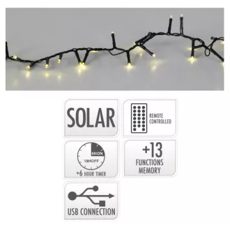 Napelemes sűrű fényfüzér 800 LED-es meleg 