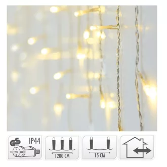 Jégcsap 360 LED-es transzparens adapteres meleg 12m