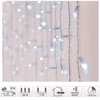   Jégcsap 360 LED-es transzparens időzítős programos adapteres hideg 12m
