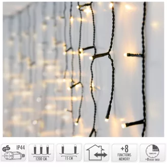   Jégcsap 360 LED-es időzítős programos adapterel meleg 12m