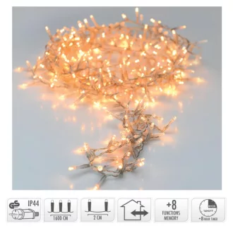   Sűrű fényfüzér 800 LED-es időzítős programos adapters extra meleg 16m