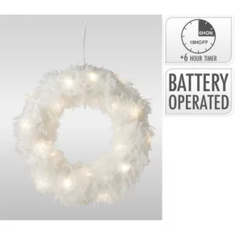   Koszorú szőrös LED-es időzítős elemes (elem nélkül) D31cm